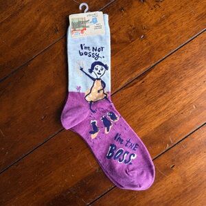 Blue Q “I’m Not Bossy, I’m the Boss” Women’s Crew Socks – Novelty Graphic 5-10